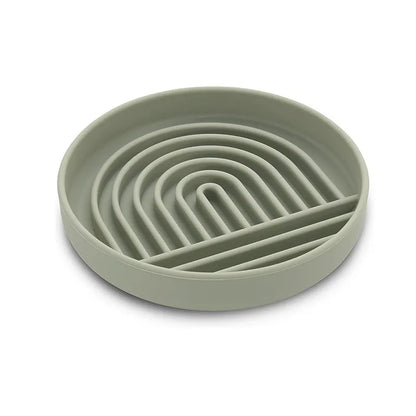 Anti-Slip Slow Feeder Bowl – Anti-Knockover Silicone Food Plate for Cats & Puppies - Paw Care USA