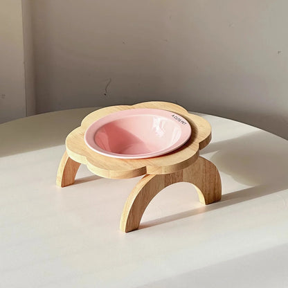 Ceramic Elevated Cat Bowl Anti-Spill & Neck Protection - Paw Care USA