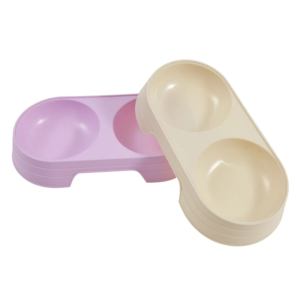 Pet Bowl Plastic Cat and Dog Double Bowl Pet Supplies - Paw Care USA