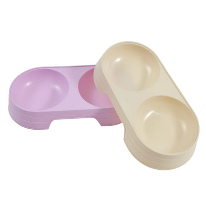 Pet Bowl Plastic Cat and Dog Double Bowl Pet Supplies - Paw Care USA