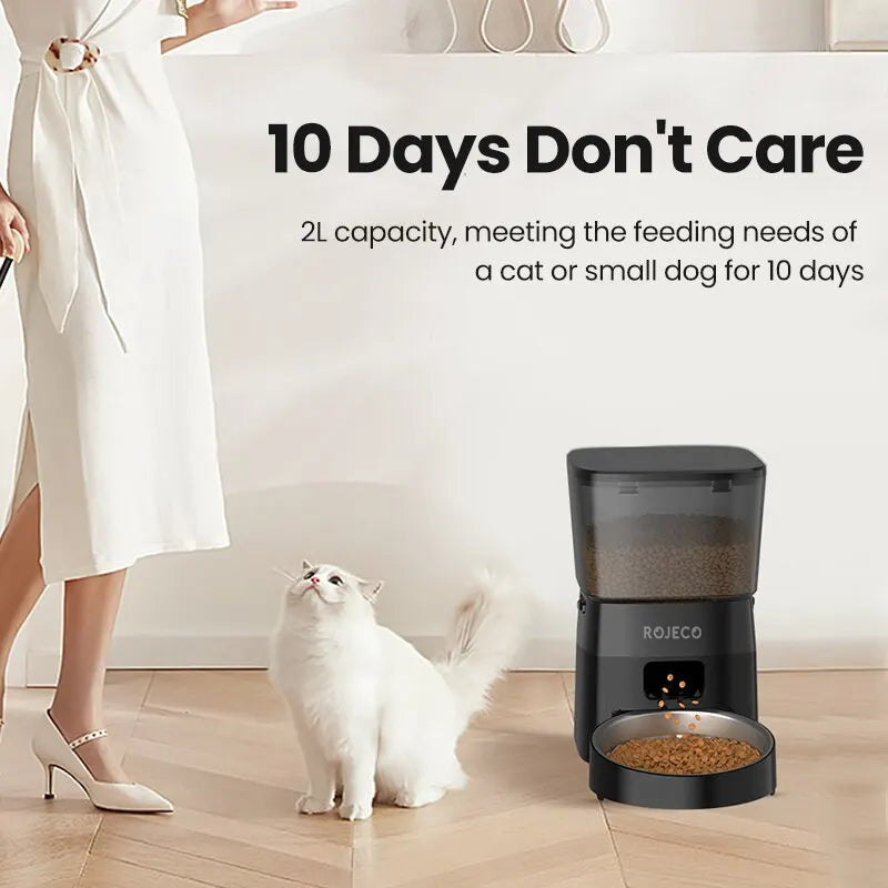 Automatic Cats Dog Pet Feeder Button Version Auto Food Dispenser Smart Control - Paw Care USA