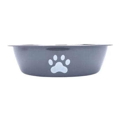 Large Stainless Steel Non-Slip Dog Bowl Pet Feeder with Cute Paw Design for Cats & Dogs - Paw Care USA