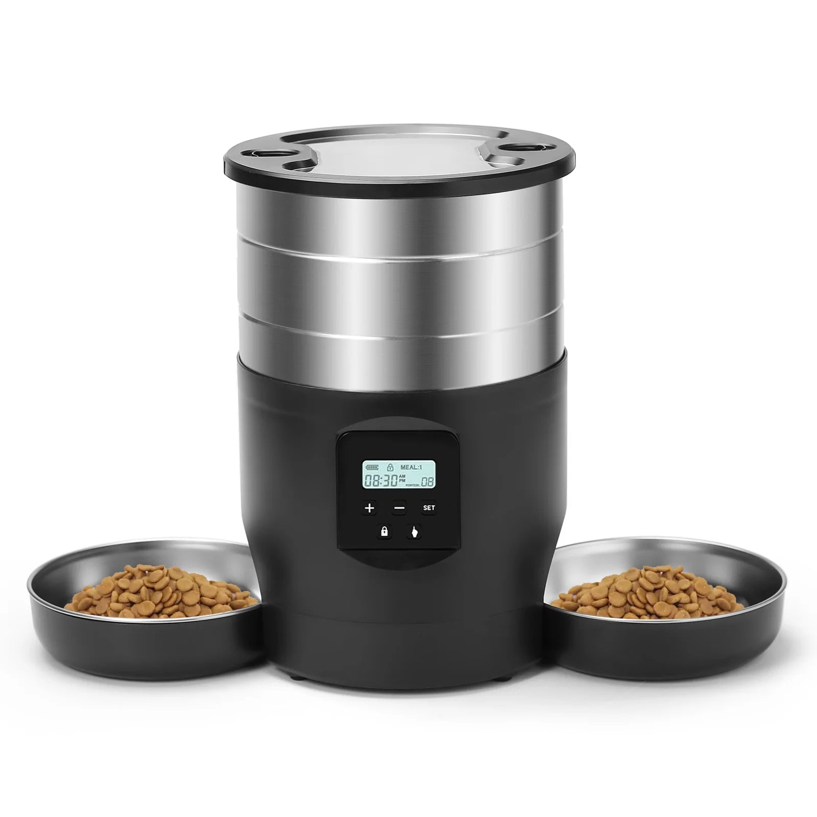 Smart WiFi Automatic Pet Feeder 4.5L Food Dispenser with Dual Stainless Steel Bowls - Paw Care USA