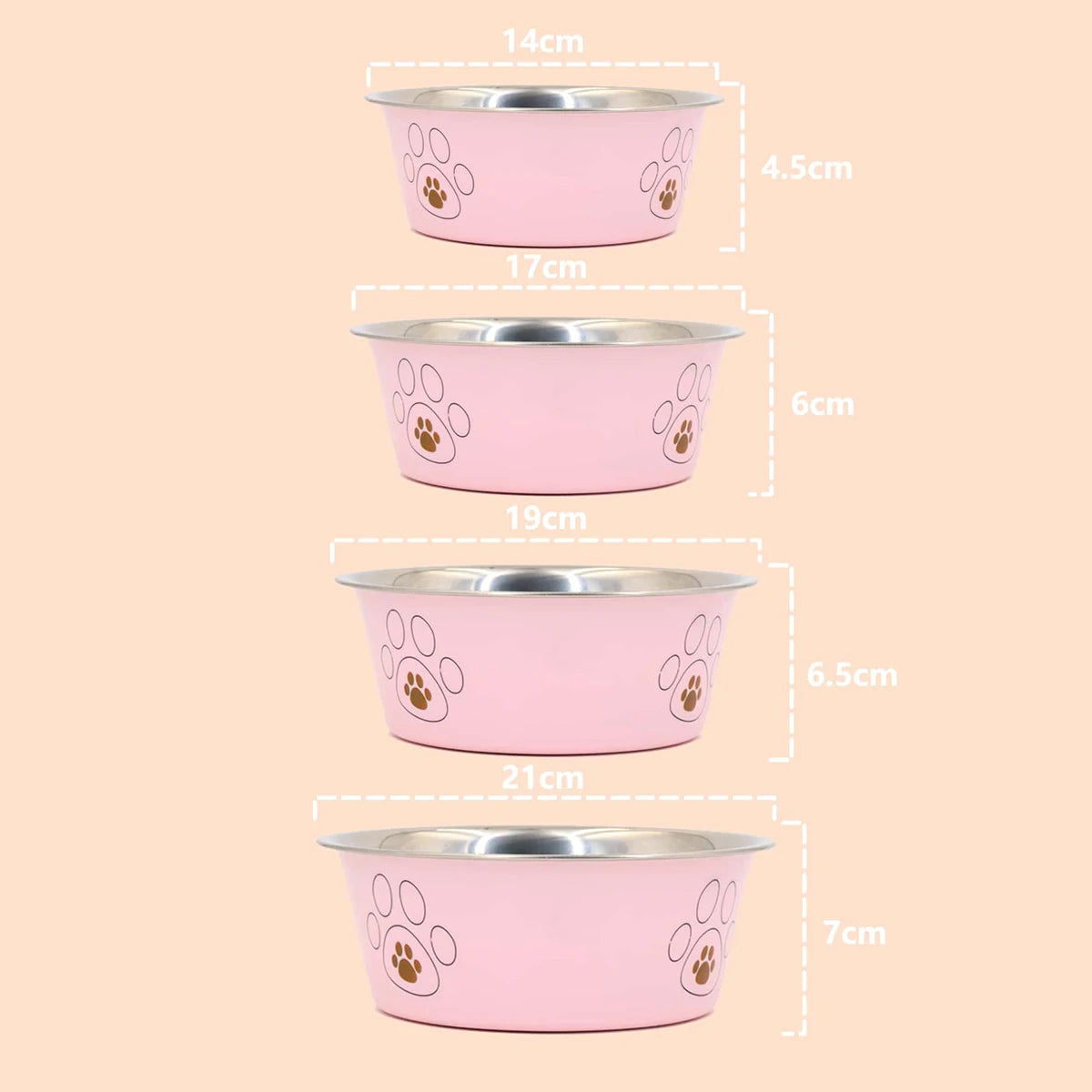 Stainless Steel Pet Bowl – Easy to Clean Food & Water Dish for Cats & Dog - Paw Care USA
