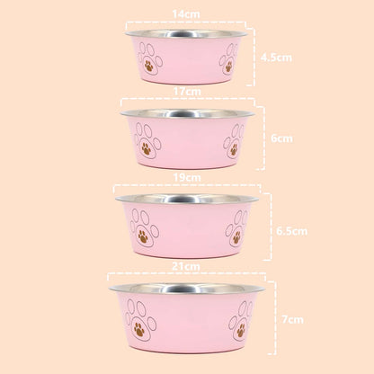 Stainless Steel Pet Bowl – Easy to Clean Food & Water Dish for Cats & Dog - Paw Care USA