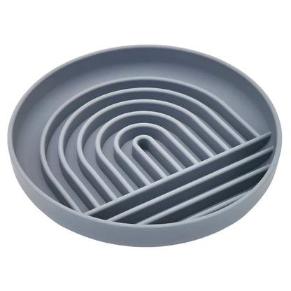 Anti-Slip Slow Feeder Bowl – Anti-Knockover Silicone Food Plate for Cats & Puppies - Paw Care USA
