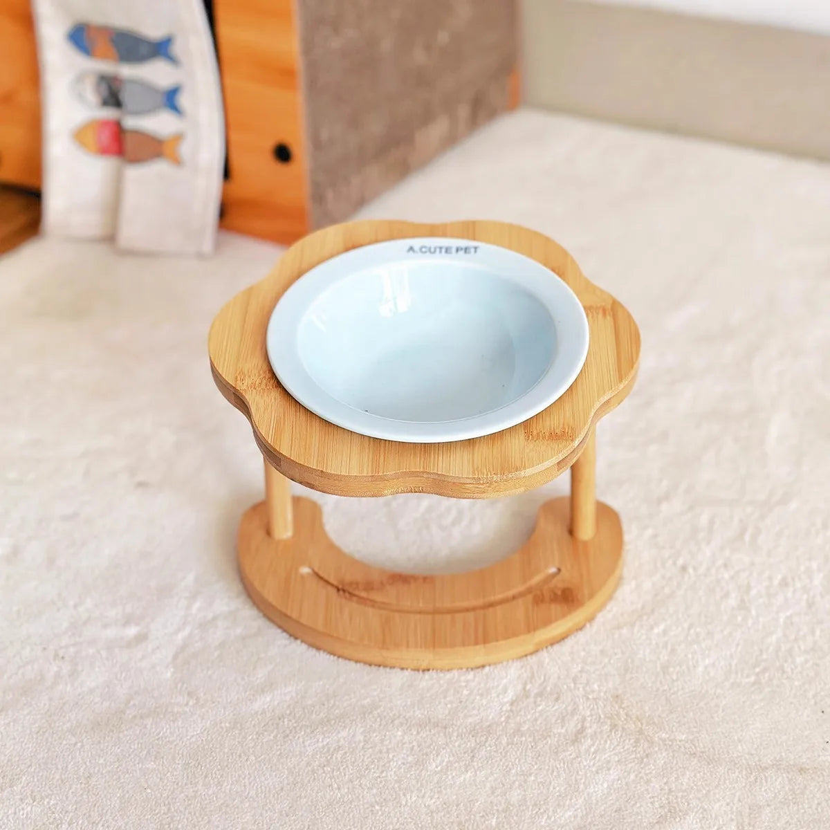 Ceramic Elevated Cat Bowl Anti-Spill & Neck Protection - Paw Care USA