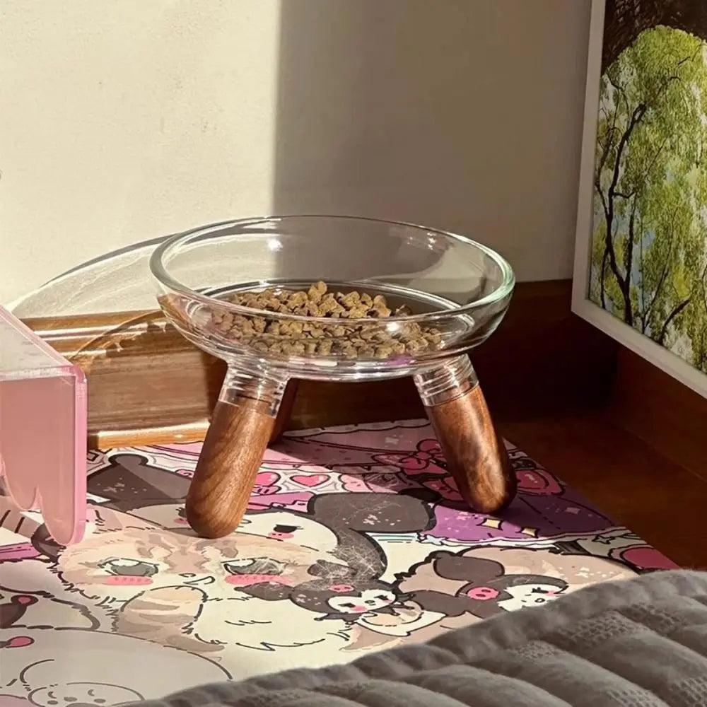 Protect Neck Elevated Cat Bowl Transparent Raised Pet Food - Paw Care USA