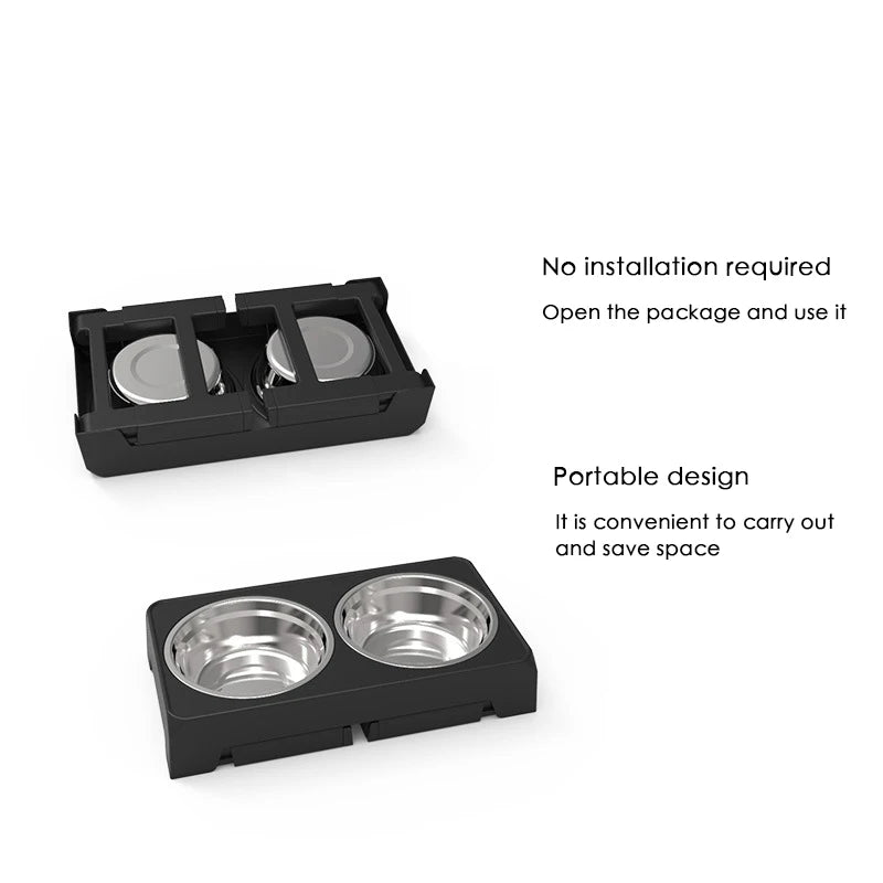 Adjustable Elevated Dog Feeder Double Stainless Steel Bowls for All Sizes - Paw Care USA