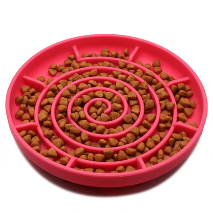 Anti-Slip Slow Feeder Bowl – Anti-Knockover Silicone Food Plate for Cats & Puppies - Paw Care USA
