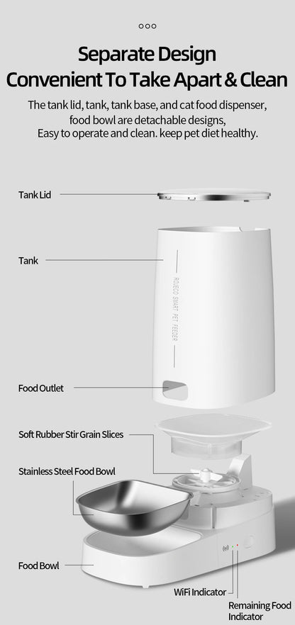 Automatic Dog Cat Feeder Pet Dispenser Remote Control Auto Feeder - Paw Care USA