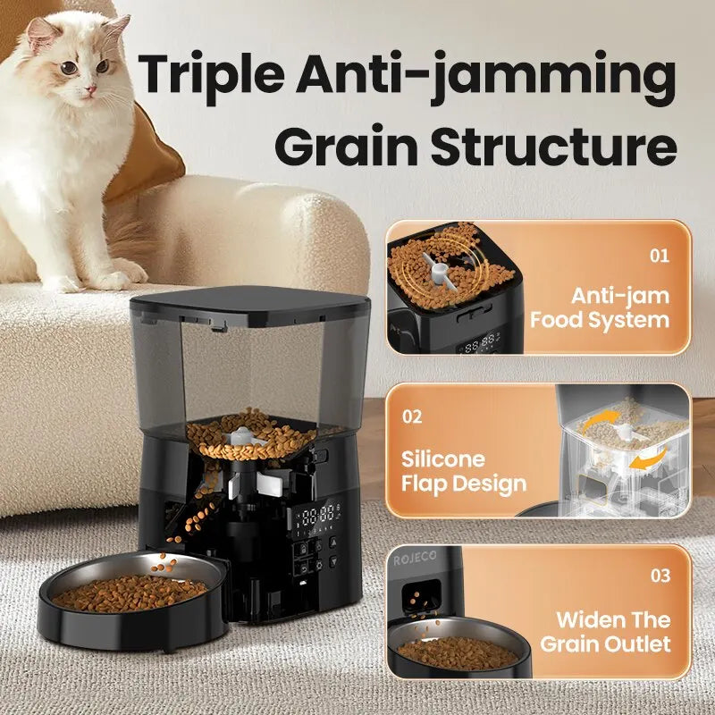 Automatic Cats Dog Pet Feeder Button Version Auto Food Dispenser Smart Control - Paw Care USA