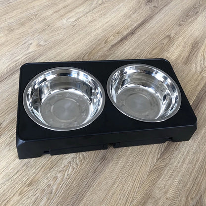 Adjustable Elevated Dog Feeder Double Stainless Steel Bowls for All Sizes - Paw Care USA