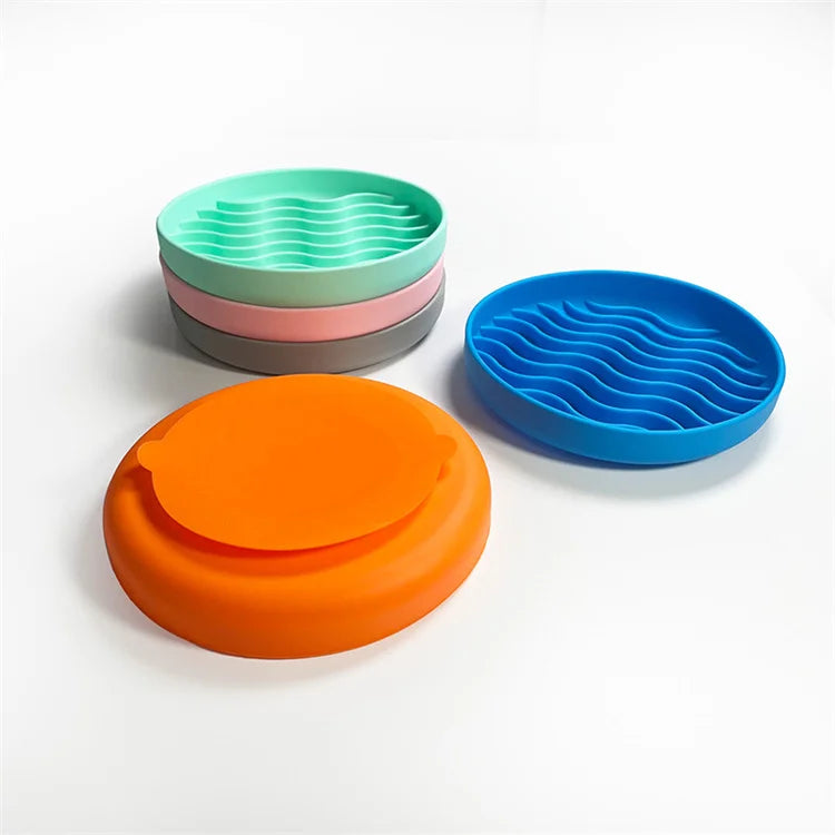 Anti-Slip Slow Feeder Bowl – Anti-Knockover Silicone Food Plate for Cats & Puppies - Paw Care USA