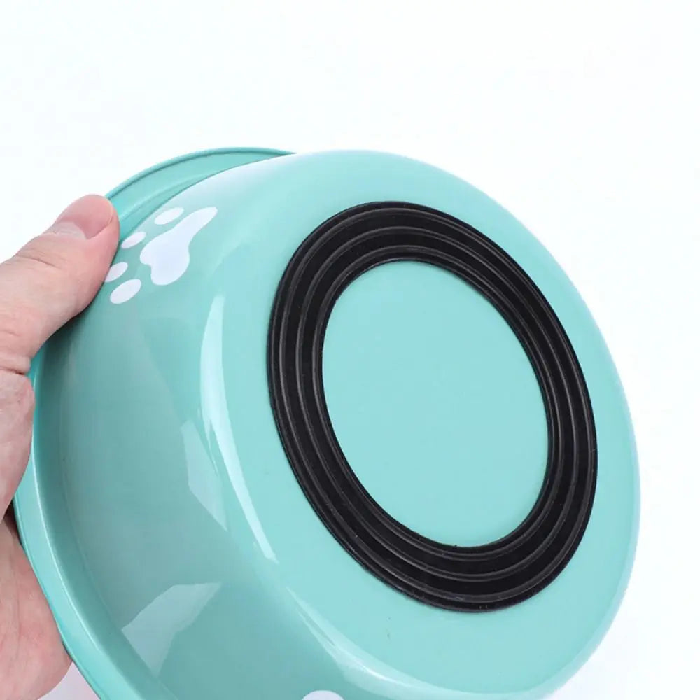Large Stainless Steel Non-Slip Dog Bowl Pet Feeder with Cute Paw Design for Cats & Dogs - Paw Care USA