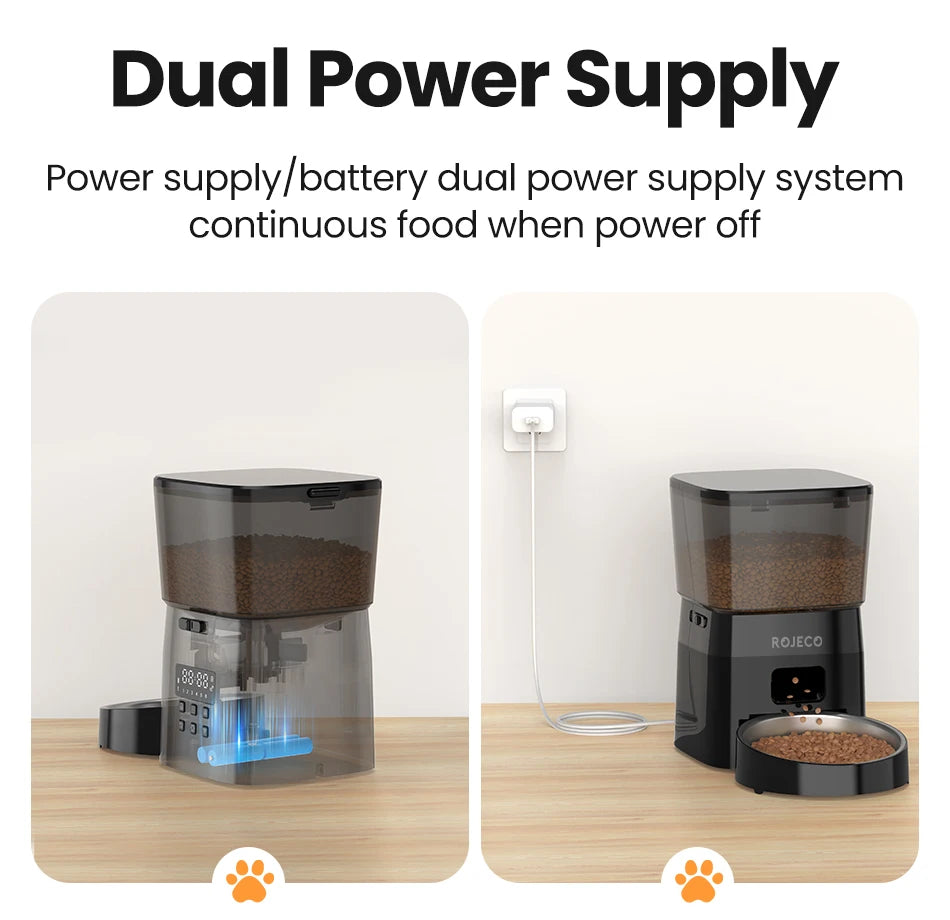 Automatic Cats Dog Pet Feeder Button Version Auto Food Dispenser Smart Control - Paw Care USA