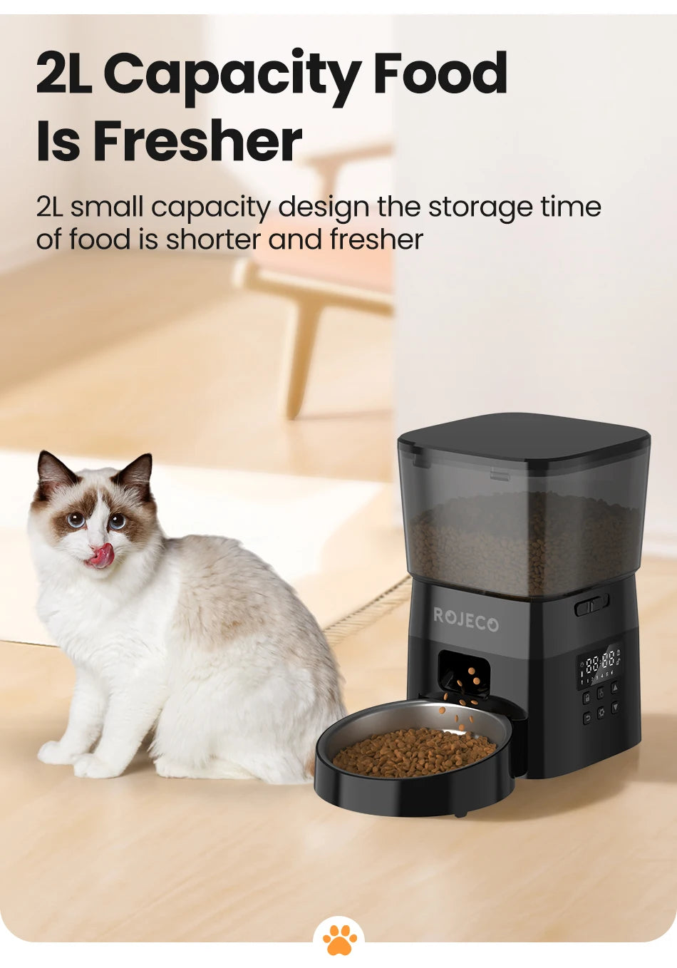 Automatic Cats Dog Pet Feeder Button Version Auto Food Dispenser Smart Control - Paw Care USA