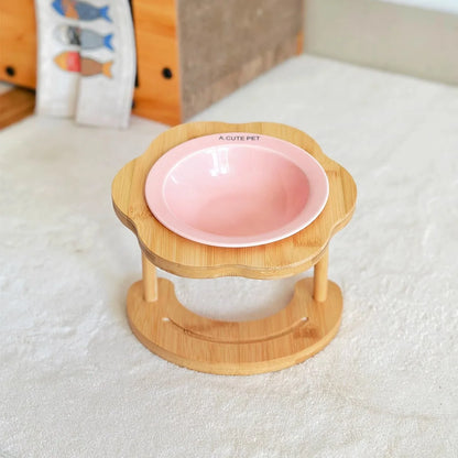 Ceramic Elevated Cat Bowl Anti-Spill & Neck Protection - Paw Care USA