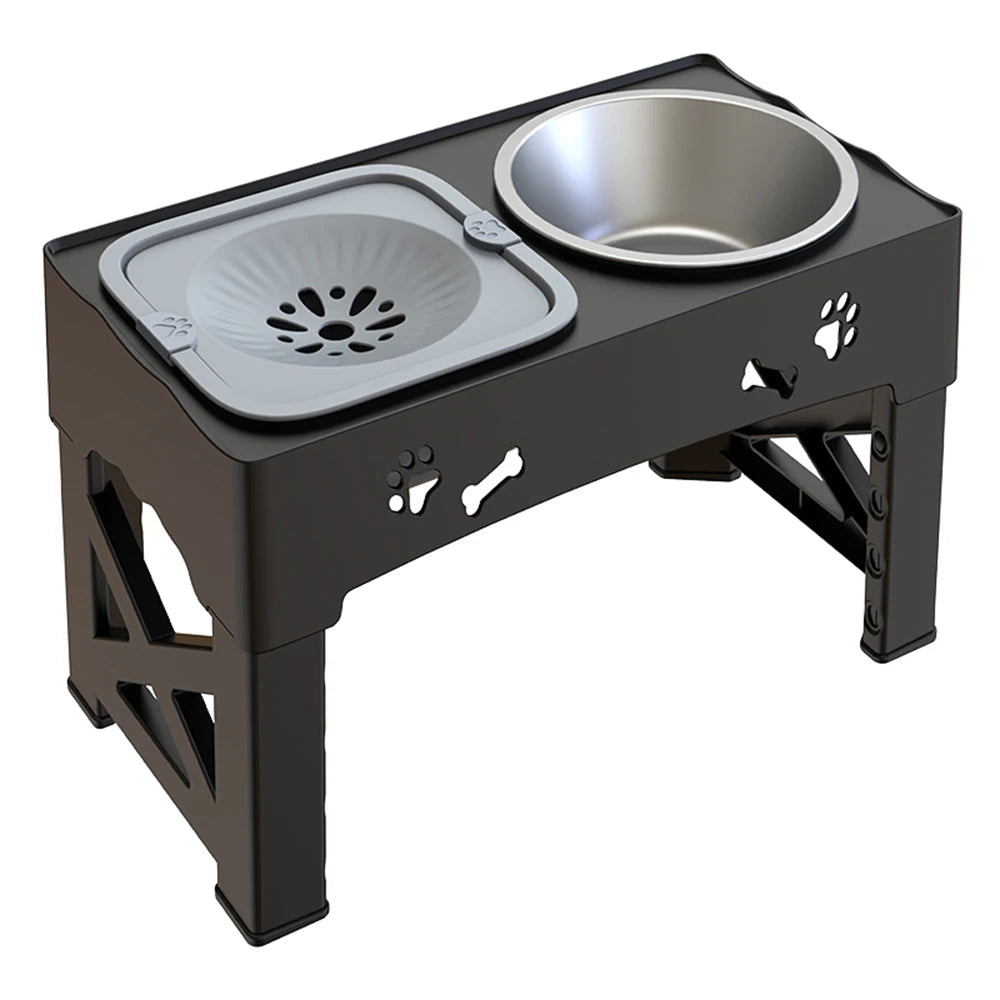 3-in-1 Adjustable Pet Feeder –Slow Feed & Foldable Bowl Adjustable Height Suitable For Pets Of Different Heights - Paw Care USA