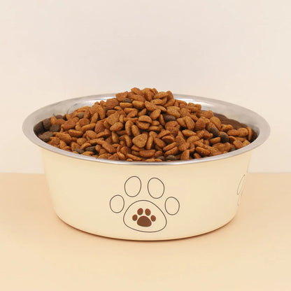 Durable Stainless Steel Pet Bowl – Cute Anti-Skid Design for Cats & Dogs - Paw Care USA