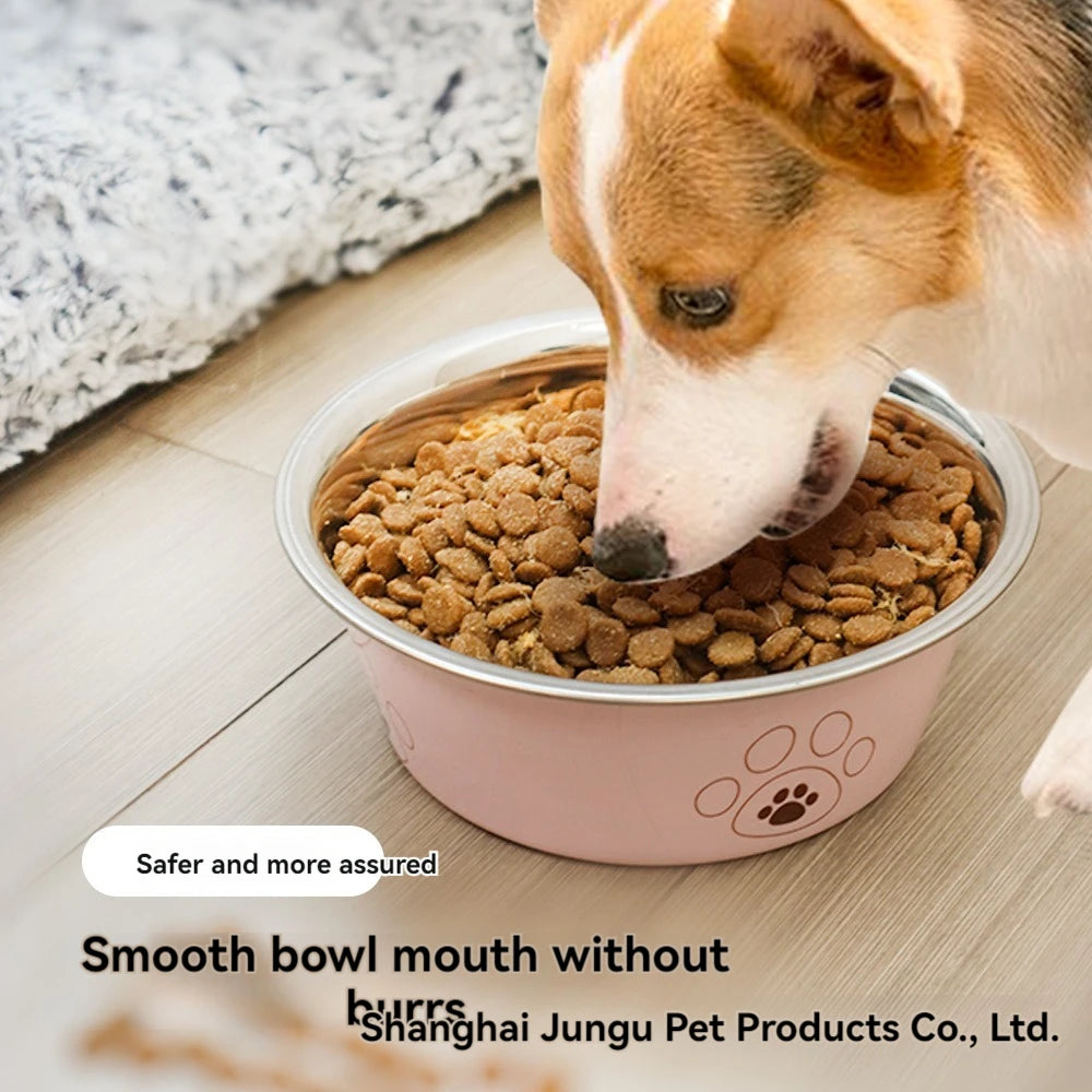 Durable Stainless Steel Pet Bowl – Cute Anti-Skid Design for Cats & Dogs - Paw Care USA