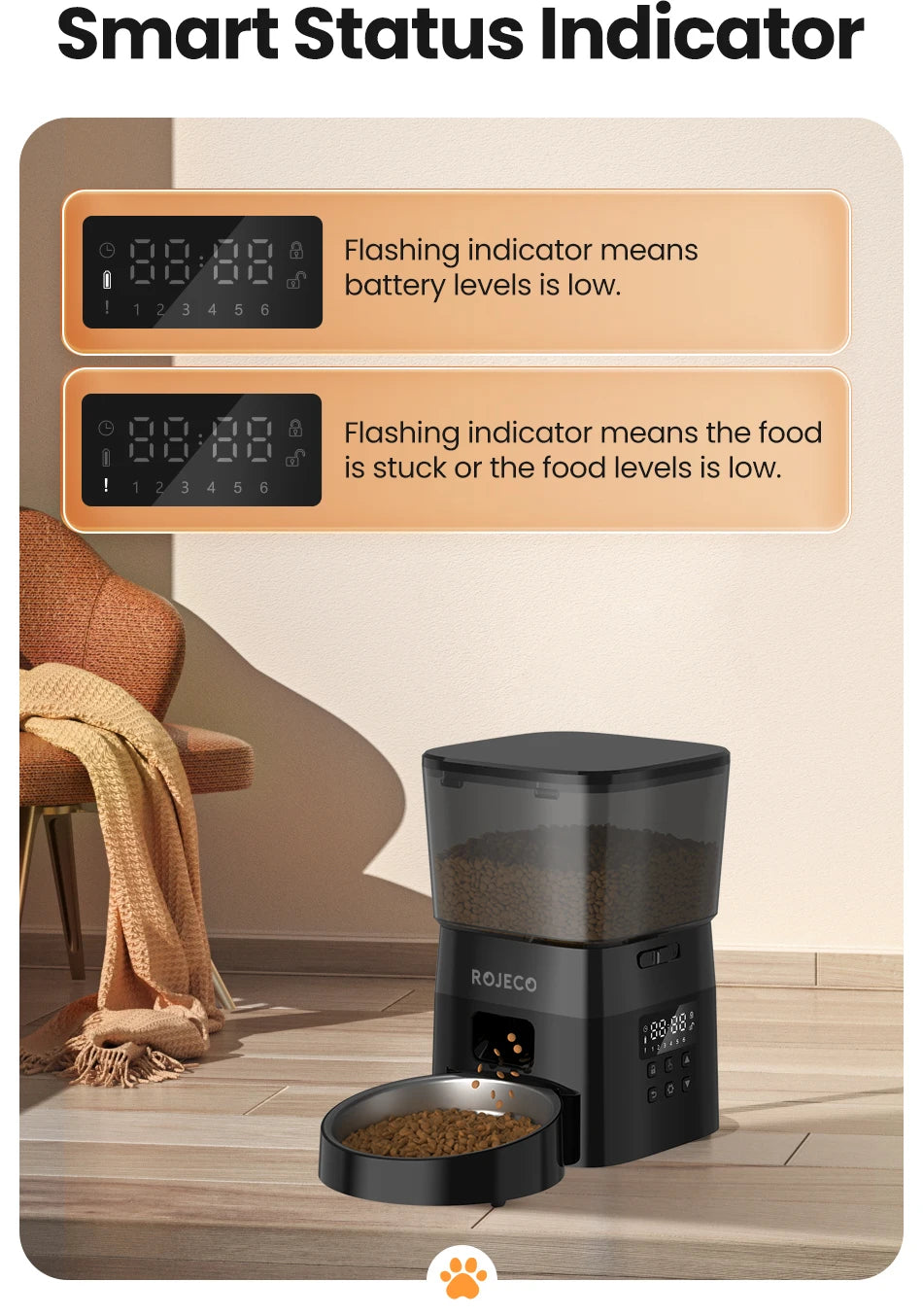 Automatic Cats Dog Pet Feeder Button Version Auto Food Dispenser Smart Control - Paw Care USA