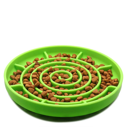 Anti-Slip Slow Feeder Bowl – Anti-Knockover Silicone Food Plate for Cats & Puppies - Paw Care USA