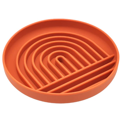 Anti-Slip Slow Feeder Bowl – Anti-Knockover Silicone Food Plate for Cats & Puppies - Paw Care USA
