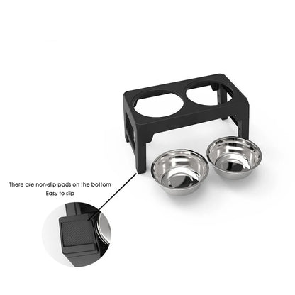 Adjustable Elevated Dog Feeder Double Stainless Steel Bowls for All Sizes - Paw Care USA