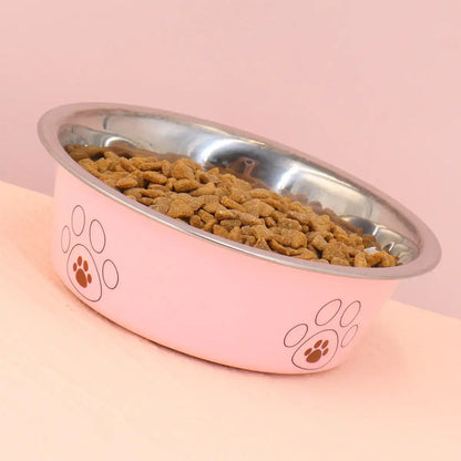 Stainless Steel Pet Bowl – Easy to Clean Food & Water Dish for Cats & Dog - Paw Care USA
