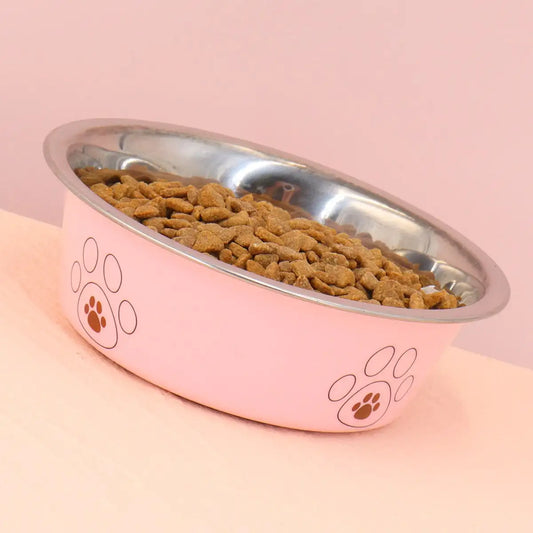 Stainless Steel Pet Bowl – Easy to Clean Food & Water Dish for Cats & Dog - Paw Care USA