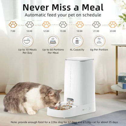 Automatic Dog Cat Feeder Pet Dispenser Remote Control Auto Feeder - Paw Care USA
