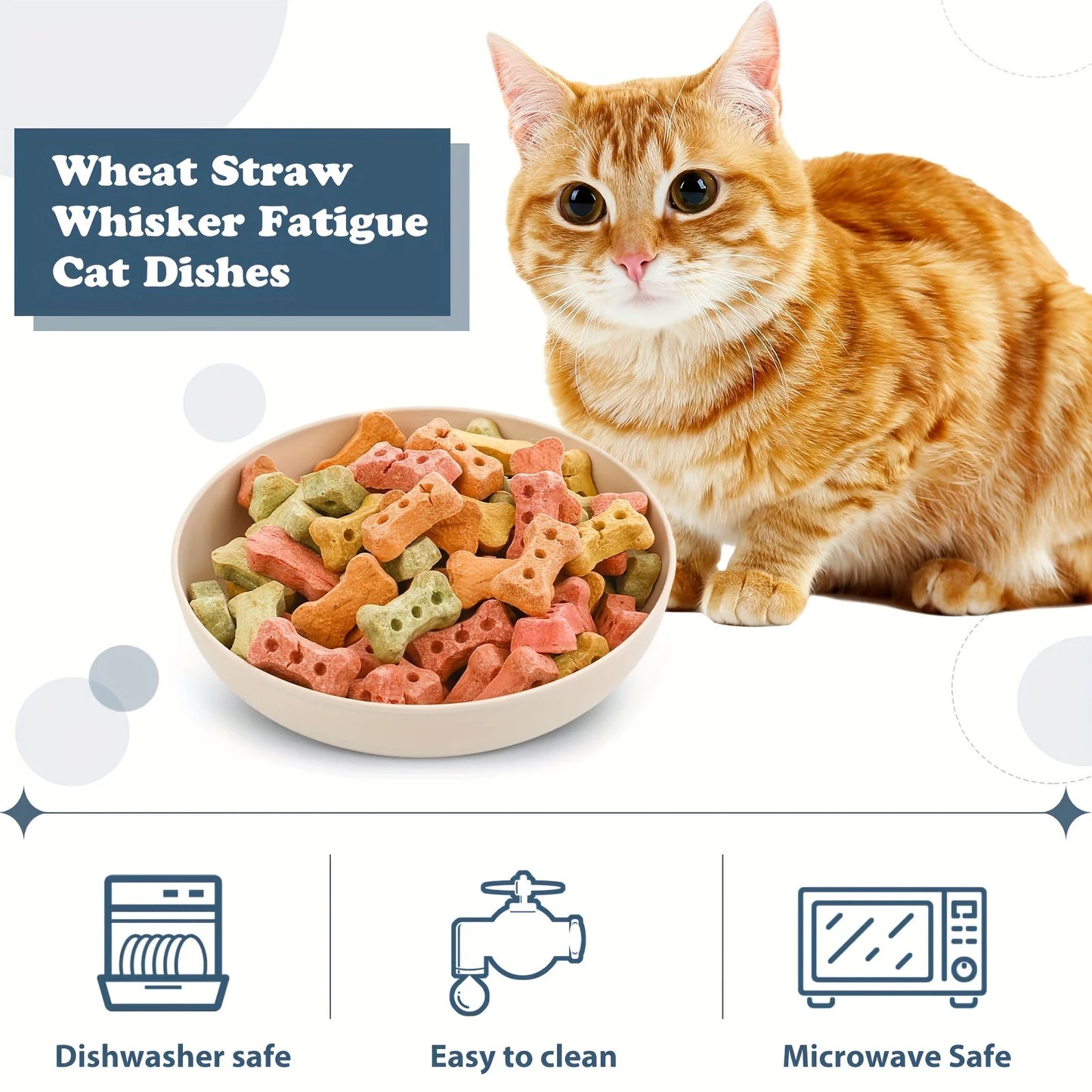4pcs Non-Slip Cat Bowls – Wide Shallow Food & Water Dishes for Kittens & Small Cats - Paw Care USA